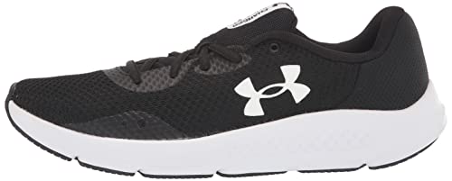 Under Armour Women's Charged Pursuit 3 Running Shoe, Black (001)/White, 12