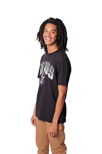 Ultra Game -NBA San Antonio Spurs Mens Arched Plexi Short Sleeve Tee Shirt, Black, Large
