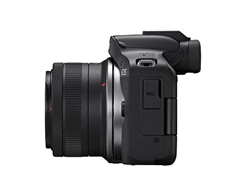 Canon EOS R50 Mirrorless Vlogging Camera (Black) w/RF-S18-45mm F4.5-6.3 is STM Lens, 24.2 MP, 4K Video, Subject Detection and Tracking, Compact, Smartphone Connection, Content Creator