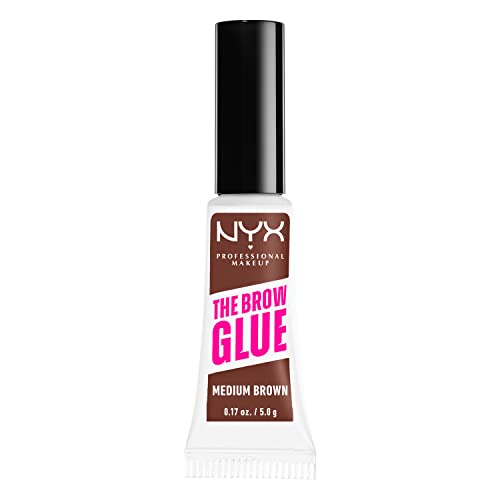 NYX PROFESSIONAL MAKEUP The Brow Glue, Extreme Hold Tinted Eyebrow Gel - Medium Brown