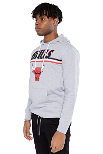Ultra Game NBA Chicago Bulls Mens Fleece Hoodie Pullover Sweatshirt Out Of Bounds, Heather Gray, XX-Large