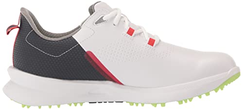 FootJoy Men's FJ Fuel Golf Shoe, White/Navy/Red, 7