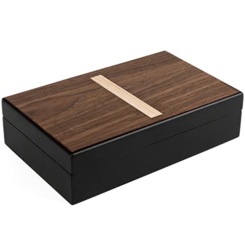 Legacy Deluxe Double-6 Dominoes, Classic Original Board Game Set of 28 Dominoes in Luxury Lined Wood Case, for Kids and Adults Aged 8 and Up