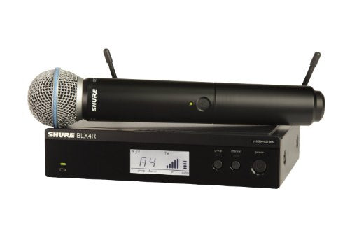 Shure BLX24R/B58 Wireless Microphone System with BLX4R Rack Mount Receiver and BLX2 Handheld Transmitter with BETA 58A Mic Capsule Optimized for Lead Vocal Applications - H9 Band