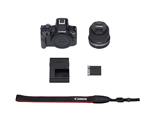 Canon EOS R50 Mirrorless Vlogging Camera (Black) w/RF-S18-45mm F4.5-6.3 is STM Lens, 24.2 MP, 4K Video, Subject Detection and Tracking, Compact, Smartphone Connection, Content Creator