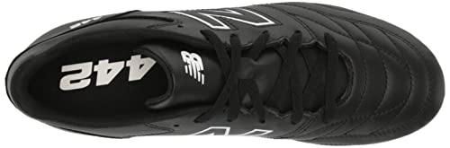 New Balance Boy's 442 V2 Academy FG Junior Soccer Shoe, Black/White, 5.5 Big Kid