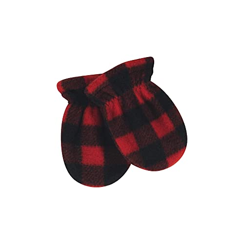 Hudson Baby Baby Trapper Hat, Mitten and Bootie Set, Black Red Plaid, 0-6 Months