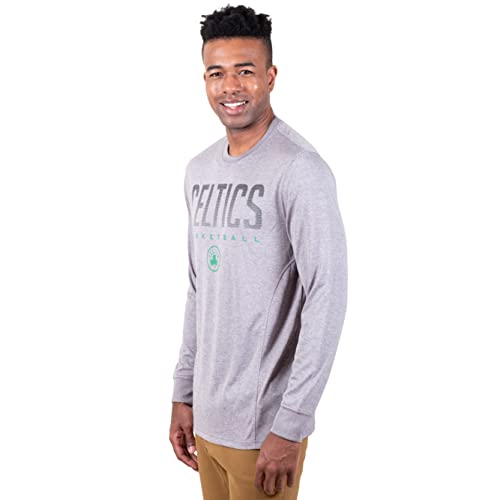 Ultra Game -NBA Men's Active Long Sleeve Pullover T-Shirt Heather Gray Large