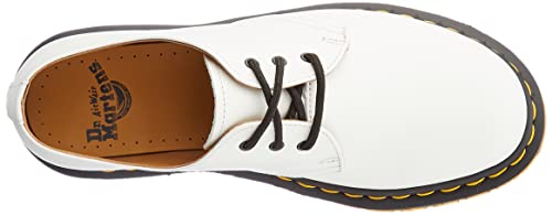 Dr. Martens Unisex 1461 Quad Oxford, White Polished Smooth, 5 US Men