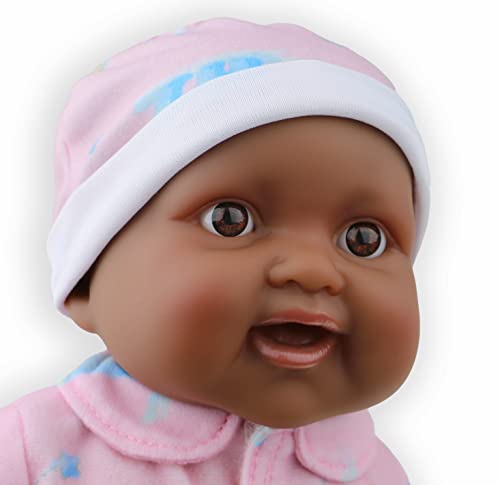 JC Toys Twins 13' Realistic Soft Body Baby Dolls Berenguer Boutique | Twins Gift Set with Removable Outfits and Accessories | Pink and Blue | African American | Ages 2+