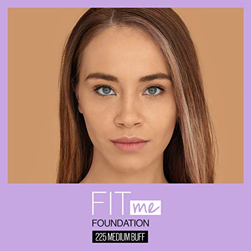 Maybelline Fit Me Dewy + Smooth SPF 18 Liquid Foundation Makeup, Medium Buff, 1 Count