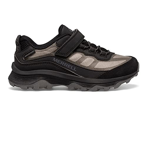Merrell Moab Speed Low Alternative Closure Waterproof Sneaker, Triple Black, 12 US Unisex Big Kid