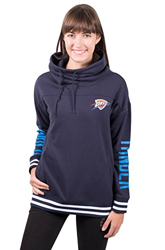 Ultra Game NBA Oklahoma City Thunder Womens Quarter Zip Fleece Pullover Sweatshirt with Zipper, Team Color, Small