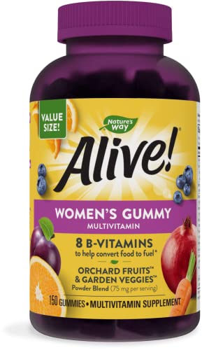 Nature’s Way Alive! Women’s Gummy Multivitamins, Vitamins and Minerals, Supports Whole Body Wellness*, Vegetarian, Mixed Berry Flavored, 150 Gummies