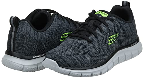 Skechers Men's Track Front Runner Lace-up Sneaker Oxford, Charcoal/Black, 10.5