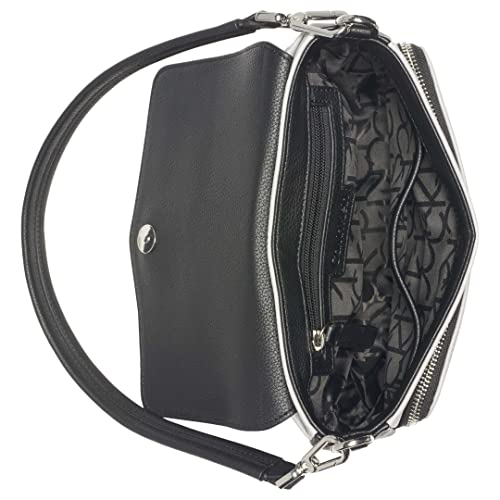 Calvin Klein Ava Novelty Demi Shoulder Bag, Black Multi Perf Logo