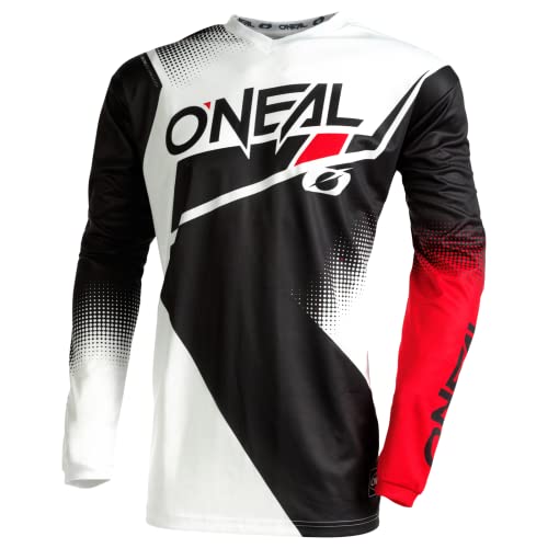 O'Neal mens V-neck Element Racewear Jersey, Black/White/Red, X-Large US