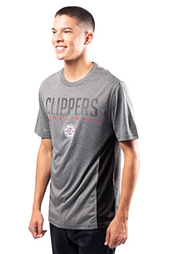 Ultra Game NBA Los Angeles Clippers Mens Active Tee Shirt, Charcoal Heather, XX-Large