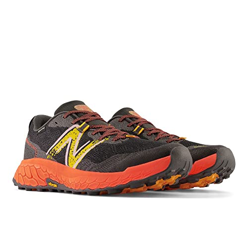 New Balance Men's Fresh Foam X Hierro V7 Trail Running Shoe, Blacktop/Neon Dragonfly/Hot Marigold, 8.5