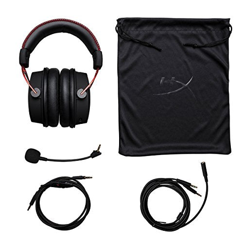HyperX Cloud Alpha - Gaming Headset, Dual Chamber Drivers, Legendary Comfort, Aluminum Frame, Detachable Microphone, Works on PC, PS4, PS5, Xbox One/ Series X|S, Nintendo Switch and Mobile – Red
