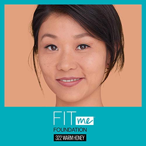 Maybelline Fit Me Matte + Poreless Liquid Foundation Makeup, Warm Honey, 1 fl. oz.