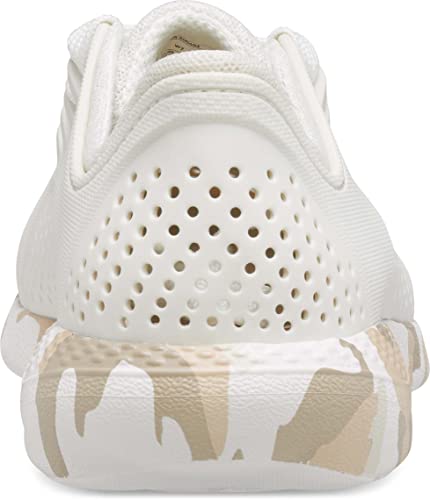 Crocs Women's Literide Pacer Lace-Up Sneakers, Camo/Almost Whi, 6 Women