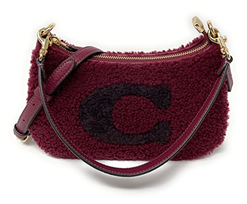 Coach Teri Shoulder Bag (IM/Black Cherry With Coach Motif - Shearling)