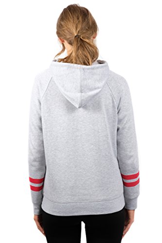 Ultra Game NBA San Antonio Spurs Womens Soft Fleece Pullover Hoodie Sweatshirt With Varsity Stripe, Heather Gray, Small