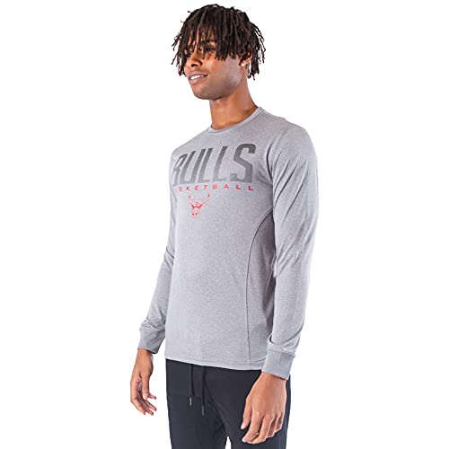 Ultra Game -NBA Men's Active Long Sleeve Pullover T-Shirt Heather Gray Small