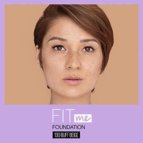 Maybelline Fit Me Dewy + Smooth SPF 18 Liquid Foundation Makeup, Buff Beige, 1 Count