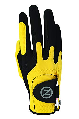 Zero Friction Men's Synthetic Golf Glove, Yellow, Right Hand, One Size