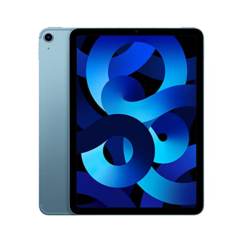 Apple iPad Air (5th Generation): with M1 chip, 10.9-inch Liquid Retina Display, 256GB, Wi-Fi 6 + 5G Cellular, 12MP front/12MP Back Camera, Touch ID, All-Day Battery Life – Blue