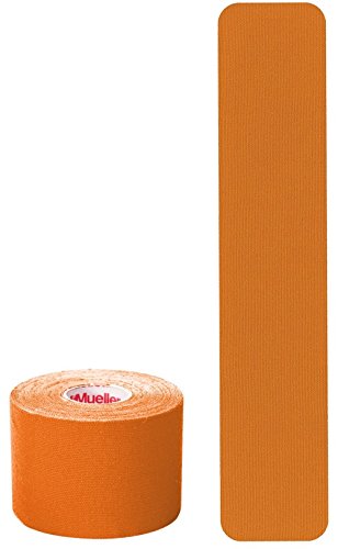 Mueller Sports Medicine Kinesiology Tape I-Strip Roll, Orange, 2' x 9.75', 20 Count