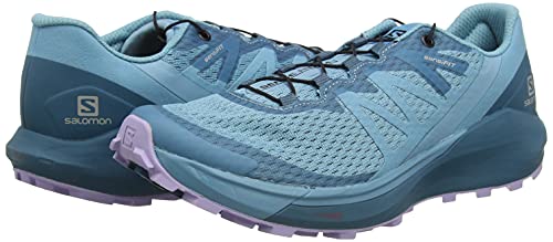 Salomon Sense Ride 4 Running Shoes for Women Trail, Delphinium Blue/Mallard Blue/Lavender, 8.5