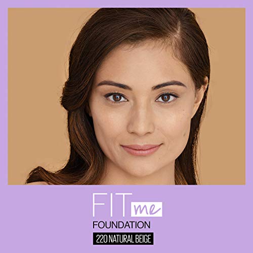 Maybelline Fit Me Dewy + Smooth SPF 18 Liquid Foundation Makeup, Natural Beige, 1 Count