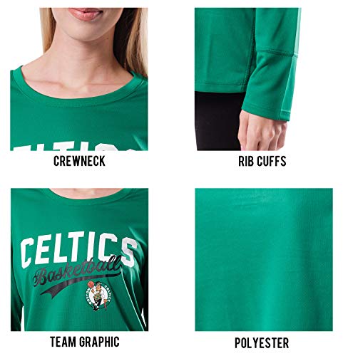 Ultra Game NBA Houston Rockets Womens Long Sleeve Tee Shirt, Team Color, Large