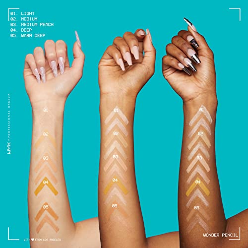 NYX PROFESSIONAL MAKEUP Wonder Pencil, Multi-Use Micro Highlighter and Concealer Stick - Light