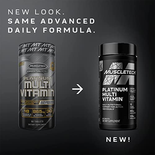 Multivitamin for Men | MuscleTech Platinum Multivitamin | Vitamin C for Immune Support | 18 Vitamins and Minerals | Vitamins A C D E B6 B12 | Daily Workout Supplements | Mens Multivitamins, 90 ct