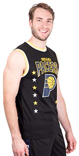 Ultra Game NBA Indiana Pacers Mens Jersey Sleeveless Muscle T-Shirt, Black, X-Large