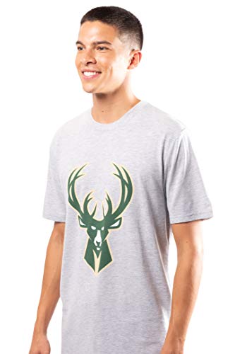 Ultra Game NBA Milwaukee Bucks Mens 2 Piece Super Soft Tee Shirt and Lounge Pants Set, Black, Small