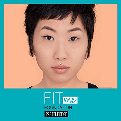 Maybelline Fit Me Matte + Poreless Liquid Oil-Free Foundation Makeup, True Beige, 1 fl