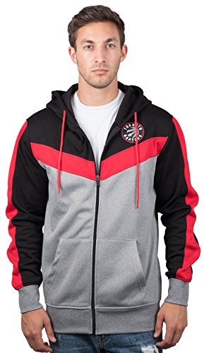 Ultra Game NBA Toronto Raptors Mens Soft Fleece Full Zip Jacket Hoodie, Team Color, Small