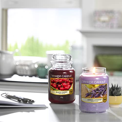 Yankee Candle Black Cherry Scented, Classic 22oz Large Jar Single Wick Candle, Over 110 Hours of Burn Time