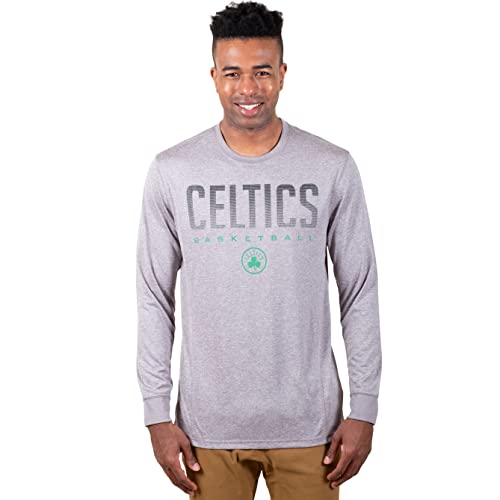 Ultra Game -NBA Men's Active Long Sleeve Pullover T-Shirt Heather Gray Large