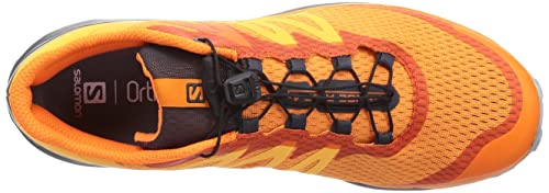 Salomon Sense Ride 4 Trail Running Shoes for Men, Vibrant Orange/Ebony/Quarry, 10