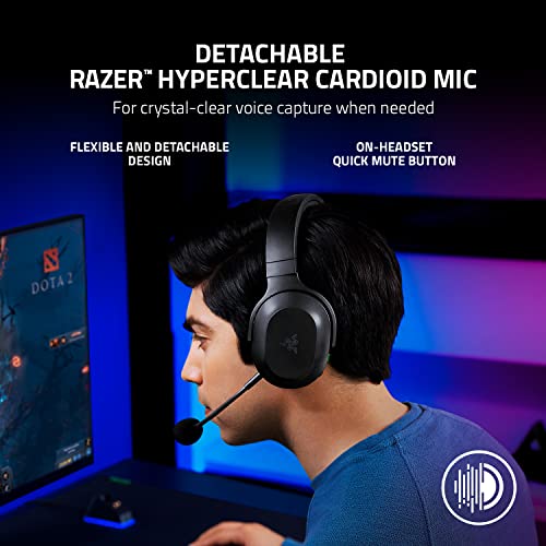 Razer Barracuda X Wireless Gaming and Mobile Headset (PC, Playstation, Switch, Android, iOS): 2022 Model - 2.4GHz Wireless + Bluetooth - Lightweight 250g - 40mm Drivers - 50 Hour Battery - Black