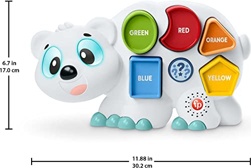 Fisher-Price Linkimals Toddler Learning Toy Puzzlin’ Shapes Polar Bear With Interactive Lights and Music For Ages 18+ Months, Multicolor