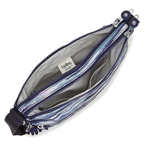 Kipling Women’s Alvar Crossbody, Super Light, Durable Messenger, Nylon Shoulder Bag, Brush Stripes
