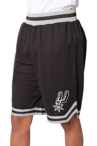 Ultra Game NBA San Antonio Spurs Mens Woven Basketball Shorts, Team Color, Small