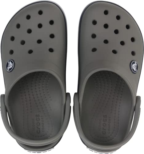 Crocs Unisex-Child Crocband Clogs (Todder Shoes), Smoke/Navy, 9 Toddler